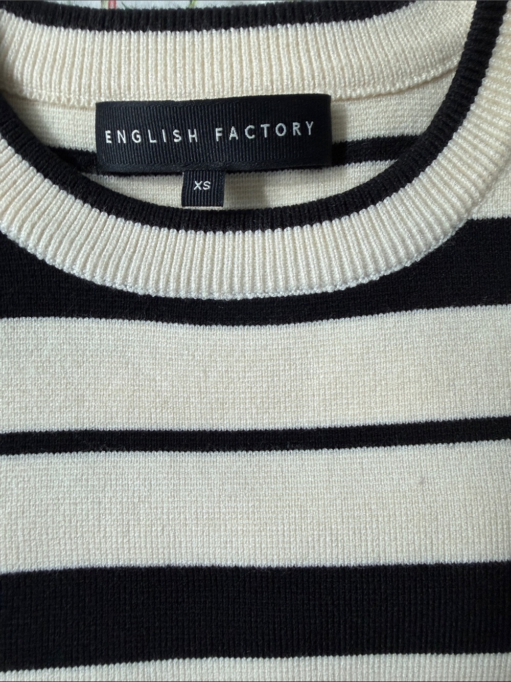 English Factory Black and Cream Striped Short-Sleeve Knit Top - Picture 6 of 6